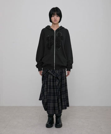 Ruffle Zip Hoodie